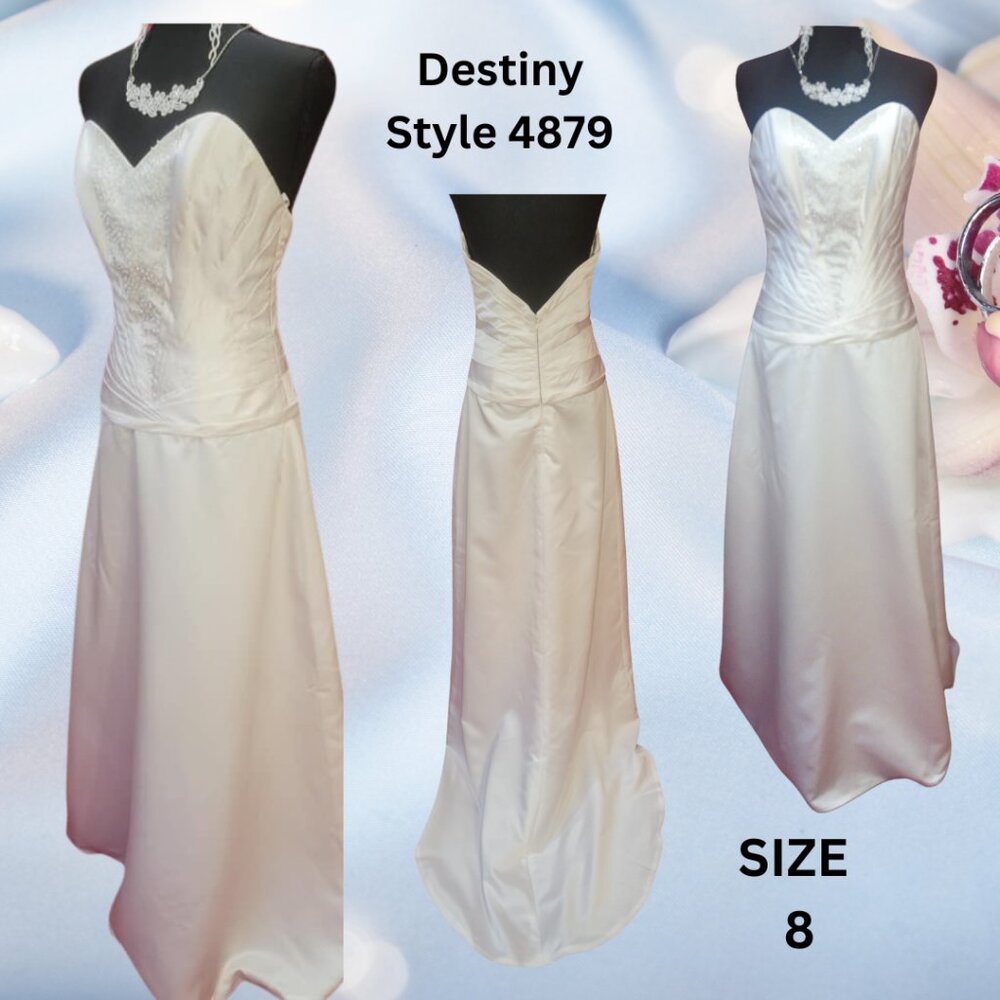 Wedding Gown Destiny #4879 Size 8 White